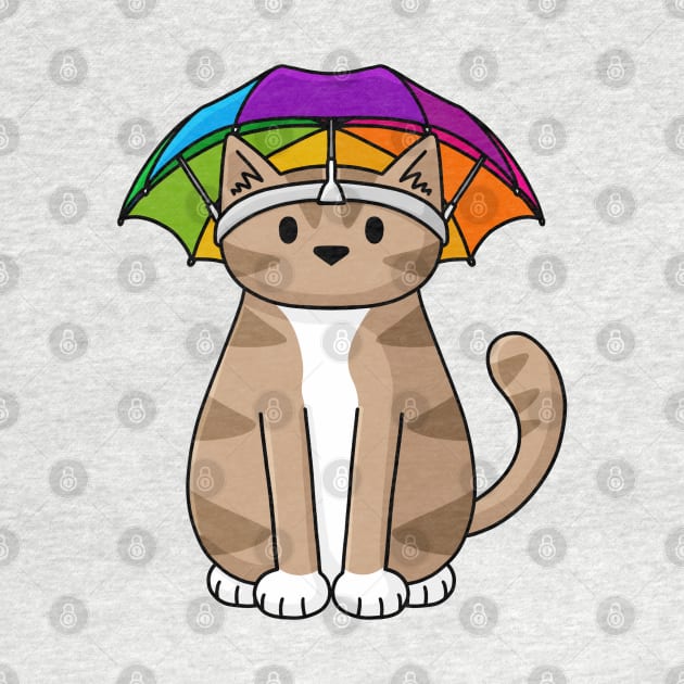 Umbrella Hat Cat by Doodlecats 